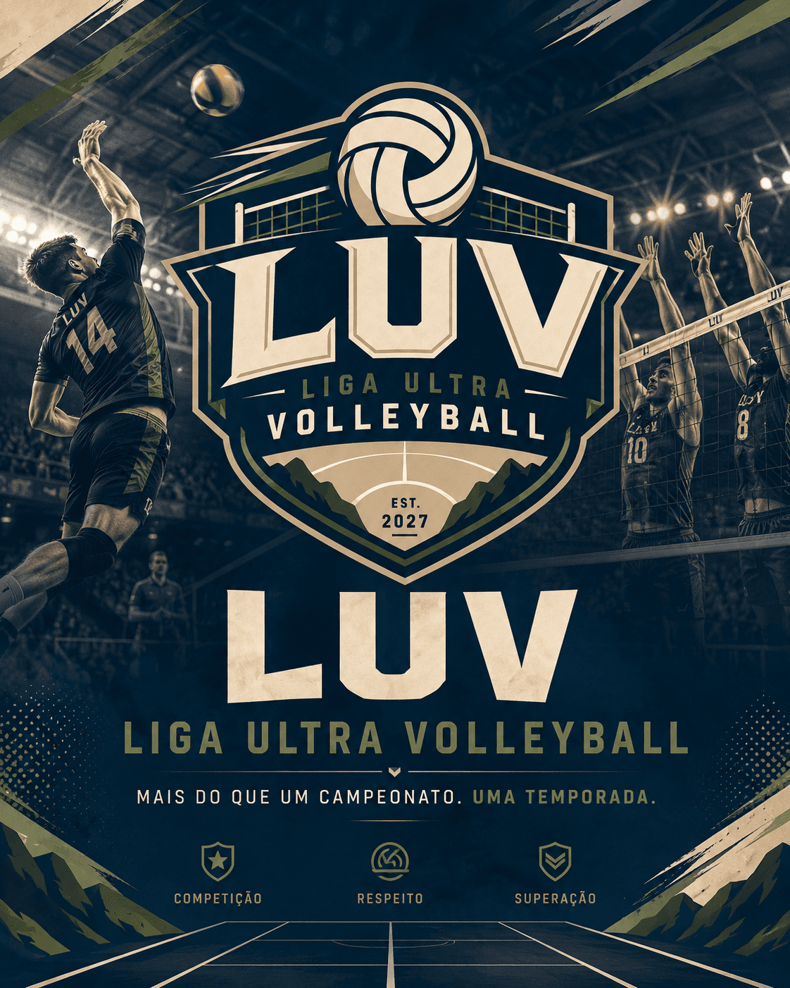 Jogadores de vôlei em quadra